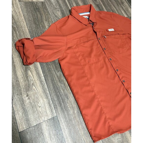 MAGELLAN MENS OUTDOOR SHIRT ROLL TAB SLEEVE 2XL FISHING GEAR BURNT ORANGE - Picture 2 of 11
